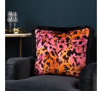Paoletti Colette Animal Satin Fringed Polyester Filled Cushion | Size: 45 cm x 45 cm Paoletti Multicolor 45 cm x 45 cm