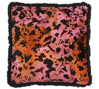 Paoletti Colette Fringed Satin Animal Print Cushion Cover - Multicoloured - Multicoloured - 45cm x 45cm