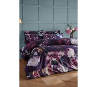 Paoletti Cordelia Double Duvet Cover Set, Cotton, Multi Violet
