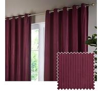 Paoletti Corinthian Velvet Eyelet Curtain Pair - Merlot - 229x229cm