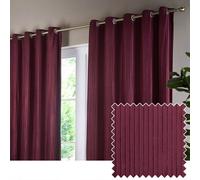 Paoletti Corinthian Velvet Eyelet Curtain Pair - Merlot - 229x229cm