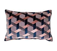 Paoletti Delano Feather Filled Cushion, Blush/Navy, 40 x 60cm