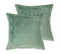Paoletti Delphi Twin Pack Feather Filled Cushions, Mint, 45 x 45cm