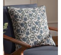 Paoletti Delphine Floral 100% Cotton Cushion in Mid Blue | Size: 50 cm x 50 cm Paoletti Mid Blue 50 cm x 50 cm
