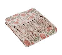 Paoletti Delphine Floral Cotton Throw, Coral