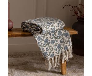 Paoletti Delphine Floral Printed 100% Cotton Throw