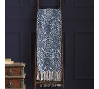 Paoletti Durelle Cottotn Tasselled Throw, Delph Blue, 130 x 170cm