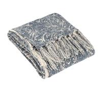 Paoletti Durelle Cottotn Tasselled Throw, Delph Blue, 130 x 170cm