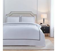 Riva Paoletti Duvet Cover Set Elara – 100% Cotton, 200 TC, Embroidered Border – Black Super King