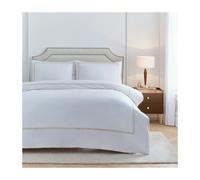 Paoletti Elara Reversible Cotton Embroidered Duvet Cover Set - Champagne - King/Super King - Champagne - 100% Cotton