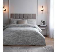 Paoletti Ellora Jaqcuard Duvet Cover Set, Double, Silver, Silver