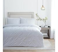 Paoletti Elysia Pinch Pleat Embroidered Duvet Sets, White, Double