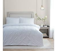 Paoletti Elysia Duvet Cover Set - Luxury 200 Thread Count Cotton Pinch Pleat Embroidered Bedding Set (Champagne - Double)