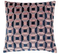 Paoletti Empire Cushion Cover - Blush Pink/Navy - One Size - Blush Pink/Navy - 100% Polyester
