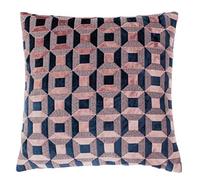 Paoletti Empire Feather Filled Cushion, Blush/Navy, 45 x 45 cm