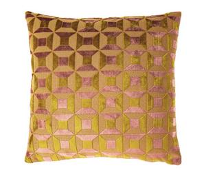Paoletti Empire Velvet Jacquard Geometric Patterned Polyester Filled Cushion