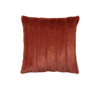 Paoletti Empress Polyester Filled Cushion - Soft Faux Fur Velvet Decorative Cushion with Concealed Zip for Elegant Home Styling (Rust - 55x55cm)