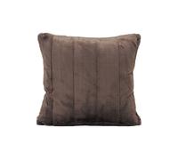 Riva Paoletti Empress Large Square Filled Cushion Brown-Super Soft Faux Fur-Reversible-Zip Closure-Machine Washable-100 Case (22" x 22" inches), Polyester, Taupe, 55 x 55cm
