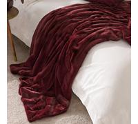 Empress Alaskan Faux Fur Throw Paoletti Dark Red One Size