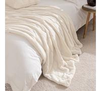 Paoletti Empress Faux Fur Throw - Soft Elegant Heavyweight Minimalist Décor Blanket for Bed or Sofa (Cream - 140x200cm)