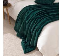 Paoletti Empress Soft Faux Fur Throw, Emerald, 130 x 180cm