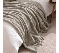 Paoletti Empress Faux Fur Throw - Soft Elegant Heavyweight Minimalist Décor Blanket for Bed or Sofa (Grey - 140x200cm)