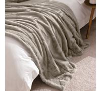 Paoletti Empress Faux Fur Throw - Soft Elegant Heavyweight Minimalist Décor Blanket for Bed or Sofa (Grey - 130x180cm)