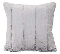 Empress Large Square Cushion Cover - Grey - Super Soft Faux Fur - Reversible - Zip Closure - Machine Washable - 100% Polyester - 55 x 55cm (22" x 22" inches) - Made by Riva Paoletti