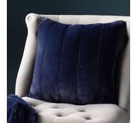 Paoletti Empress Faux Fur Cushion Cover, Navy, 45 X 45Cm