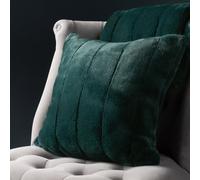 Paoletti Empress Faux Fur Cushion, Emerald Green, 45 X 45Cm
