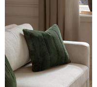 Paoletti Empress Polyester Filled Cushion - Soft Faux Fur Velvet Decorative Cushion with Concealed Zip for Elegant Home Styling (Pine - 45x45cm)