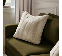 Paoletti Empress Polyester Filled Cushion - Soft Faux Fur Velvet Decorative Cushion with Concealed Zip for Elegant Home Styling (Oatmeal - 45x45cm)