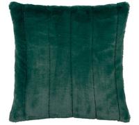 Paoletti Empress Feather Filled Cushion - Soft Faux Fur Velvet Decorative Cushion with Concealed Zip for Elegant Home Styling (Emerald - 55x55cm)