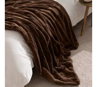 Paoletti Empress Faux Fur Throw, Brown, 130 X 180Cm