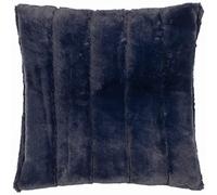 Paoletti Empress Feather Filled Cushion - Soft Faux Fur Velvet Decorative Cushion with Concealed Zip for Elegant Home Styling (Navy - 45x45cm)