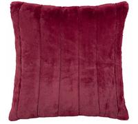 Paoletti Empress Feather Filled Cushion - Soft Faux Fur Velvet Decorative Cushion with Concealed Zip for Elegant Home Styling (Ruby - 45x45cm)
