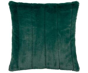 Paoletti Empress Feather Filled Cushion - Soft Faux Fur Velvet Decorative Cushion with Concealed Zip for Elegant Home Styling (Emerald - 55x55cm)