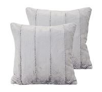 Paoletti Empress Feather Filled Cushions (Twin Pack), Polyester, Grey