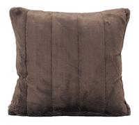 Riva Paoletti Empress Large Square Filled Cushion Brown-Super Soft Faux Fur-Reversible-Zip Closure-Machine Washable-100 Case (22" x 22" inches), Polyester, Taupe, 55 x 55cm