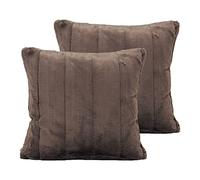 Paoletti Empress Polyester Filled Cushions (Twin Pack), Polyester, Taupe