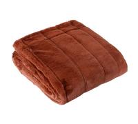 Riva Paoletti Faux Fur Throw Empress Soft Elegant Heavyweight Minimalist Rust 130x180cm