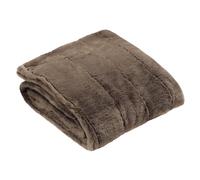 Paoletti Empress Taupe Large Faux Fur Throw 140 x 200cm - Size: 200 x 140cm - Grey - Wilko