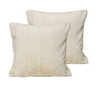Paoletti Empress Twin Pack Feather Filled Cushions, Cream, 45 x 45cm