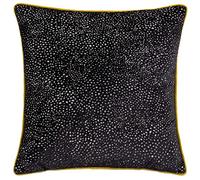 Paoletti Estelle Polyester Filled Cushion, Black/Gold, Square