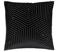 Paoletti Evoke Cut Cushion Cover - Black - 45cm x 45cm - Black - 100% Polyester
