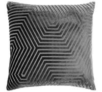 Paoletti Evoke Cut Cushion Cover - Charcoal - 55cm x 55cm - Charcoal - 100% Polyester