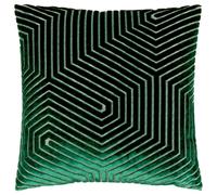 Paoletti Evoke Cut Cushion Cover - Emerald - 45cm x 45cm - Emerald - 100% Polyester