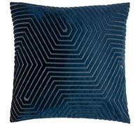 Paoletti Evoke Cut Cushion Cover - Navy - 45cm x 45cm - Navy - 100% Polyester