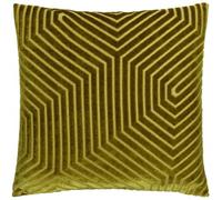 Paoletti Evoke Cut Cushion Cover - Olive - 45cm x 45cm - Olive - 100% Polyester