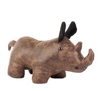 Paoletti Faux Leather Rhino Doorstop - Heavyweight, Sand Filled, Decorative Animal Door Stopper, PU, 21 x 20 x 30 cm